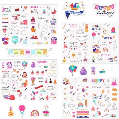 Sticker Geburtstag,Gästebuch Geburtstag 170 Motiven Auf 4 BöGen Rosa Party Aufkleber Dekoration,Geburtstag Jahrestag Aufkleber Wasserdicht Vinyl Aufkleber Geburtstag Zubehör Dekorationen Abziehbild Sticker Geburtstag,Gästebuch Geburtstag 170 Motiven Auf 4 BöGen Rosa Party Aufkleber Dekoration,Geburtstag Jahrestag Aufkleber Wasserdicht Vinyl Aufkleber Geburtstag Zubehör Dekorationen Abziehbild von Febbya