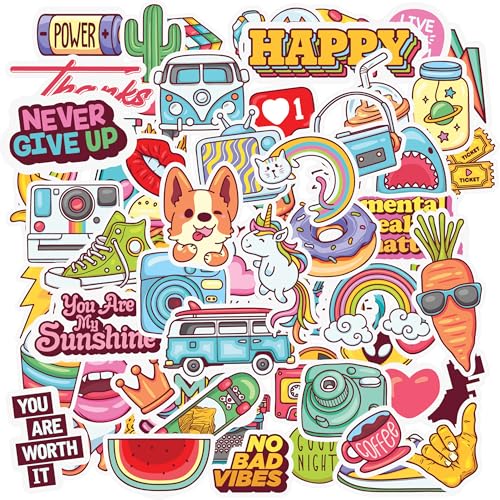 300+ Scrapbook Stickers – Kleine Scrapbooking Aufkleber für Fotobuch – Kawaii - Etiketten für Tagebuch, Bullet Journal, Agenda, Planer – Stickers Aesthetic mit Emoji, Doodle, Tieren, Tumblr, VSCO von Febio