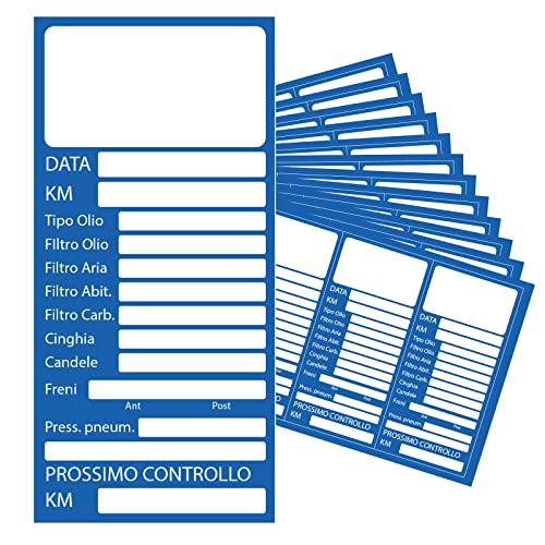 Klebeetiketten 36 in italienischer Sprache, personalisierbar, wasserdicht, hitzebeständig, Motorwartung, Auto-Ölwechsel, Bremsen, Kerzen, Filter, Riemen, Reifendruck Klebeetiketten 36 in italienischer Sprache, personalisierbar, wasserdicht, hitzebeständig, Motorwartung, Auto-Ölwechsel, Bremsen, Kerzen, Filter, Riemen, Reifendruck von Febio