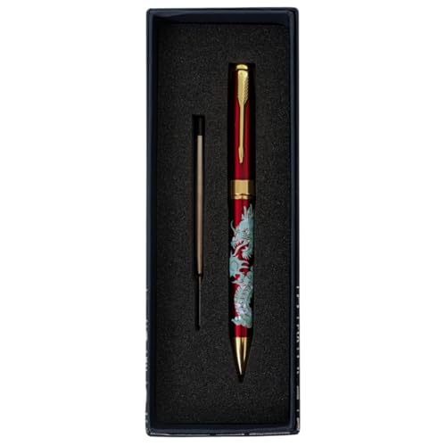 February Mountain Perlmutt-Kugelschreiber, einziehbarer Kugelschreiber, für Geschenk, Business, Büro, 1,0 mm mittlere Spitze, schwarze Tinte, Extras austauschbare Metallminen February Mountain Perlmutt-Kugelschreiber, einziehbarer Kugelschreiber, für Geschenk, Business, Büro, 1,0 mm mittlere Spitze, schwarze Tinte, Extras austauschbare Metallminen von February Mountain