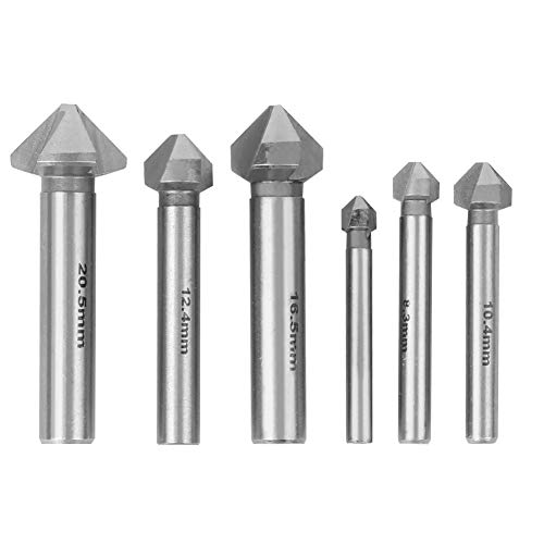 6 -pcs -Kammschneider Runde Schaft 90 Grad Hochgeschwindigkeitsstahl -Countersink -Bohrbohrer für Holzschneiderzubehör eingestellt von Febuliy