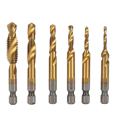 6pcs Hochgeschwindigkeits -Stahlbohrer -Fassungs -Kit zum Bohren des Klopfens Schleimschaft -Spiralbit (Tiplattiert) von Febuliy