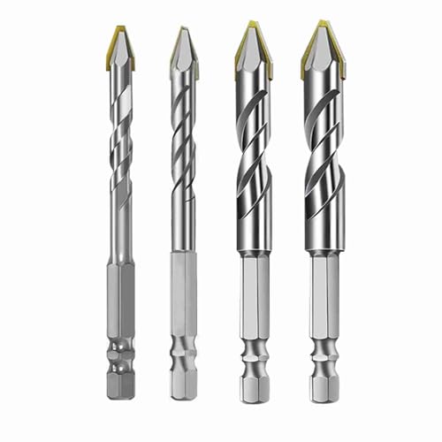 Crooked Head Eccentric Drill Carbide Material Set 6mm/8mm/10mm/12mm for Various Materials and Surfaces (100mm) von Febuliy