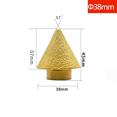 Diamond Grit Chamfer Brazed Tool Efficiently Enhances Stone Polishing for Hand Drills and Angle Grinders (50mm M10 chamfer bit) von Febuliy