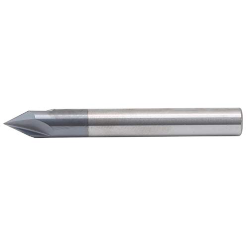Fasen-End 3 Flöte 60 ° Cutter Wolfram Stahl CNC-Schnitz-Router-Bit für Aluminium-Kupfer-Gravur (D6*60 °*50L) von Febuliy
