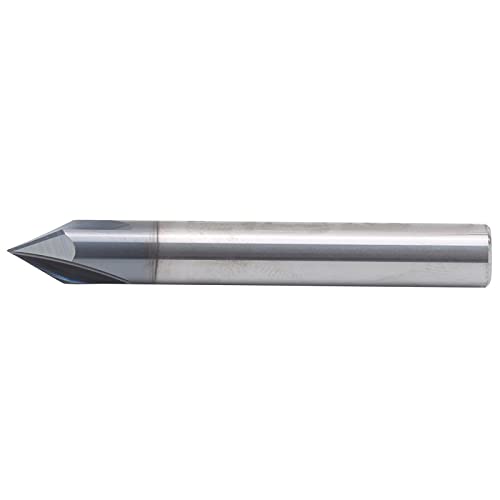 Fasen-End 3 Flöte 60 ° Cutter Wolfram Stahl CNC-Schnitz-Router-Bit für Aluminium-Kupfer-Gravur (D8*60 °*60l) von Febuliy