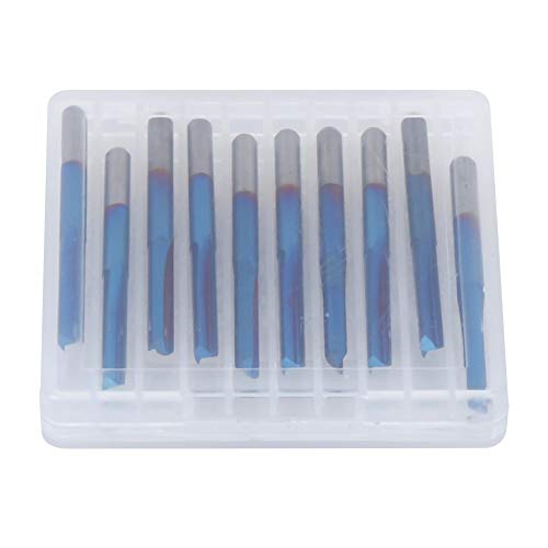 Hartmetall-Fräser, 2-schneidig, gerader Schaft, blauer Griff, 3,175 mm, 10 Stück Hartmetall-Fräser, 2-schneidig, gerader Schaft, blauer Griff, 3,175 mm, 10 Stück von Febuliy