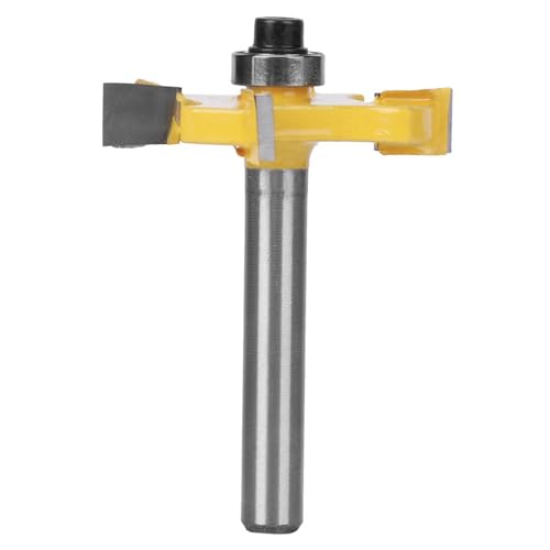 Holzbearbeitungszubehör hochwertige 4-Blatt-Zement-Carbid-Router-Bit-Frässchneider für Schubladenhandwerk (4-Blade-Ball-T-förmiges Messer 6*1/4) von Febuliy