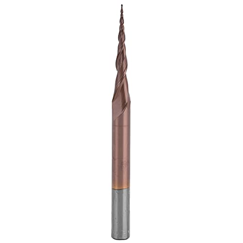 Sich verjüngte Endmühlen starke langlebige lange Lebensdauer hervorragende Chipentfernung Effekt Ball Nase Spiral Router Schneiden Carbidspitze Bronzed CNC -Maschine (R0.25*30.5*D6*75) von Febuliy