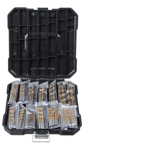 Twist Drill Sets High-Speed Steel Ti-Plating Kit Punching Drilling Accessory with Storage Box for ProfessionalsEnthusiasts von Febuliy