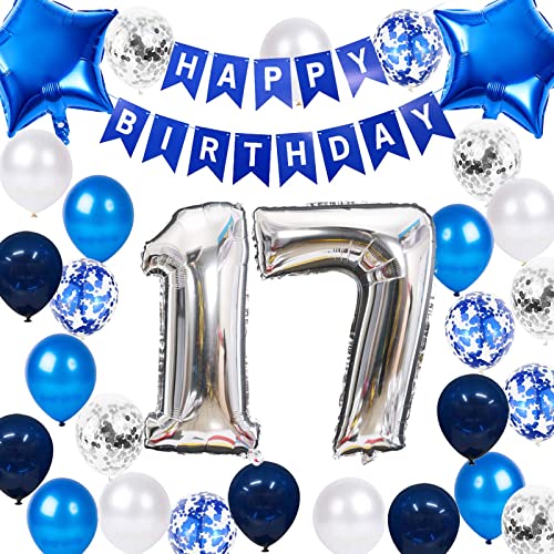 17. Geburtstag Party Dekoration für Jungen Happy Birthday Banner Marineblau Nummer 17. Geburtstag Latex Konfetti Ballon für Jungen Ihn Sohn 17 Jahre alt Geburtstag Dekoration(17.) 17. Geburtstag Party Dekoration für Jungen Happy Birthday Banner Marineblau Nummer 17. Geburtstag Latex Konfetti Ballon für Jungen Ihn Sohn 17 Jahre alt Geburtstag Dekoration(17.) von Fechy