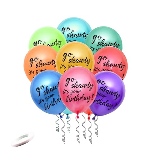 Go Shawty It's Your Birthday-Ballons, Packung mit 20 verschiedenen Farben, Hip-Hop-Happy Birthday-Ballons für schwarze Raps, für Damen und Herren, lustige Partyzubehör für Erwachsene Go Shawty It's Your Birthday-Ballons, Packung mit 20 verschiedenen Farben, Hip-Hop-Happy Birthday-Ballons für schwarze Raps, für Damen und Herren, lustige Partyzubehör für Erwachsene von Fechy