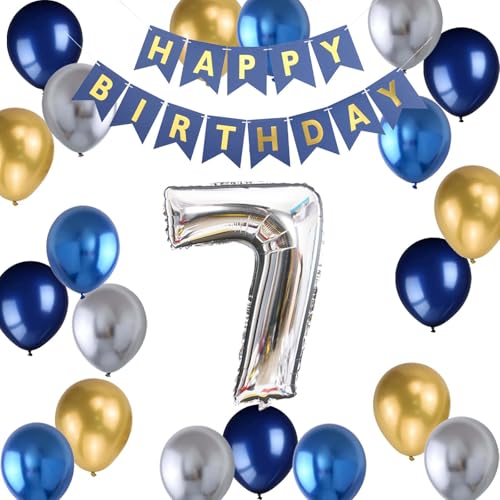 Luftballon 5. Geburtstag Blau, Ballon 5 Deko zum Geburtstag, Happy Birthday Folienballon, Riesen Folienballon Zahl 5, Ballon 5 Deko zum Geburtstagsdeko Jungen 5 Jahr (7.) von Fechy