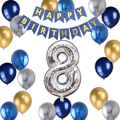 Luftballon 8. Geburtstag, Geburtstagsdeko 8 Jahre Junge, Helium Ballon 8 Birthday, Riesen Folienballon Zahl 8, Deko 8 Geburtstag Junge, Ballon 8 Deko Geburtstagdeko(8.) von Fechy