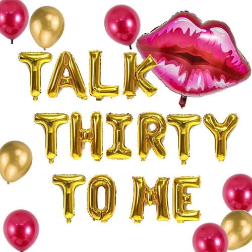 Luftballons zum 30. Geburtstag, Partydekoration mit Aufschrift "Talk Thirty To Me", 30. Geburtstag, Partyzubehör für Frauen, zum 30. Geburtstag Luftballons zum 30. Geburtstag, Partydekoration mit Aufschrift "Talk Thirty To Me", 30. Geburtstag, Partyzubehör für Frauen, zum 30. Geburtstag von Fechy