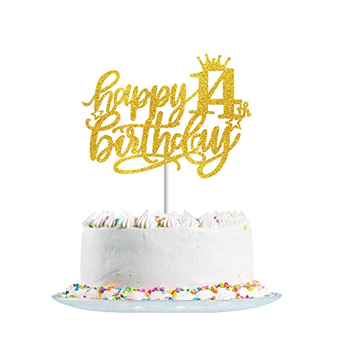Tortendeko 14 Geburtstag Junge Mädchen, Gold Glitzer 14. Kuchendeko Geburtstag, Happy 14. Geburtstagstorte Topper, Kuchen Topper 14 Junge, Happy 14th Birthday Cake Topper(Gold) von Fechy