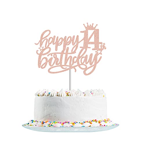 Tortendeko 14 Geburtstag Junge Mädchen, Roségold Glitzer 14. Kuchendeko Geburtstag, Happy 14. Geburtstagstorte Topper, Kuchen Topper 14 Junge, Happy 14th Birthday Cake Topper(Roségold) von Fechy