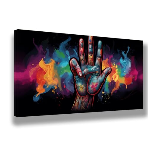 Bunt Malen Nach Zahlen Erwachsene XXL Groß 55x110cm Malen Nach Zahlen Graffiti DIY Handgemalt Ölgemälde Kit Paint by Numbers Adult Mit Pinseln Acrylfarbe Knitterfreie Leinwand Kit,Zimmer Deko, 1501-W von Feeaxeae