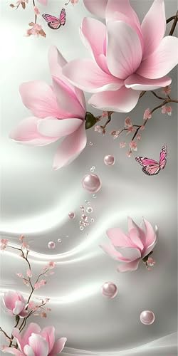 Diamond Painting Rosa, 5D Magnolie Diamond Painting 120x60cm, DIY Diamant PaintingBilder Erwachsene Mosaikherstellung, Diamant Malerei Kinder Anfänger Crystal Art Bastelnset, Wanddeko Aesthetic -2 von Feeaxeae