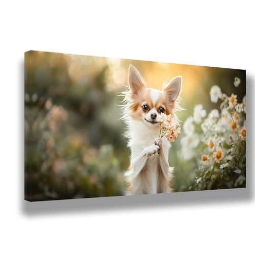 Hund Malen Nach Zahlen Erwachsene XXL Groß 80x160cm Malen Nach Zahlen Garten DIY Handgemalt Ölgemälde Kit Paint by Numbers Adult Mit Pinseln Acrylfarbe Knitterfreie Leinwand Kit,Zimmer Deko, 1507-W von Feeaxeae