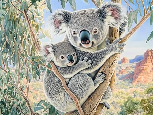 Koala Malen Nach Zahlen Erwachsene, DIY Malen Nach Zahlen Tier Malen Nach Zahlen mit Rahmen Leinwand 40x50 cm, Ölgemälde Kit Mit Pinseln und Acrylfarbe, Wanddeko Wohnzimmer, Geschenke für Frauen -k723 Koala Malen Nach Zahlen Erwachsene, DIY Malen Nach Zahlen Tier Malen Nach Zahlen mit Rahmen Leinwand 40x50 cm, Ölgemälde Kit Mit Pinseln und Acrylfarbe, Wanddeko Wohnzimmer, Geschenke für Frauen -k723 von Feeaxeae
