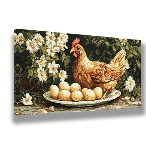 Malen Nach Zahlen Erwachsene Bauernhaus Malen Nach Zahlen Hahn Bild Malen-Nach-Zahlen,DIY ölgemäLde Kit für Anfänger Kinder,Lustige Geschenke für Geburtstag,Weihnachten (Ohne Rahmen) 90x180cm,1518-W von Feeaxeae