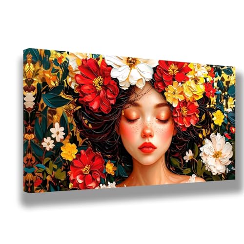 Malen Nach Zahlen Erwachsene Blumen Malen Nach Zahlen Frau Bild Malen-Nach-Zahlen, DIY ölgemäLde Kit für Anfänger Kinder, Lustige Geschenke für Geburtstag, Weihnachten (Ohne Rahmen) 60x120cm, 1506-W von Feeaxeae