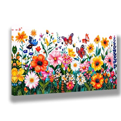 Malen Nach Zahlen Erwachsene Blumen Malen Nach Zahlen Frühling Bild Malen-Nach-Zahlen,DIY ölgemäLde Kit für Anfänger Kinder,Lustige Geschenke für Geburtstag,Weihnachten (Ohne Rahmen) 90x180cm,1545-W von Feeaxeae