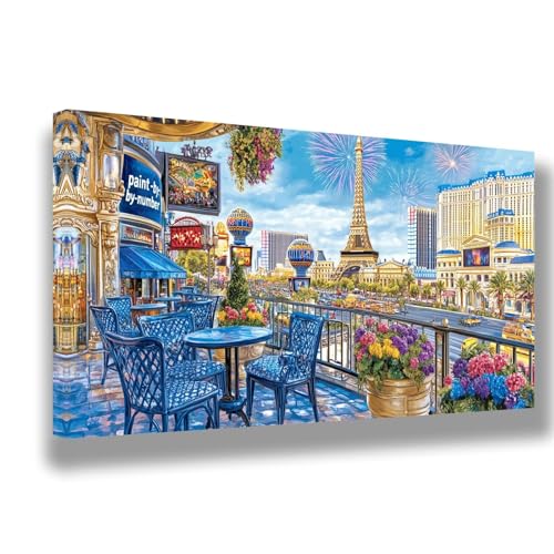 Malen Nach Zahlen Erwachsene Eiffelturm Malen Nach Zahlen Landschaft Bild Malen-Nach-Zahlen,DIY ölgemäLde Kit für Anfänger Kinder,Lustige Geschenke für Geburtstag,Weihnachten, 60x120cm,1533-W von Feeaxeae