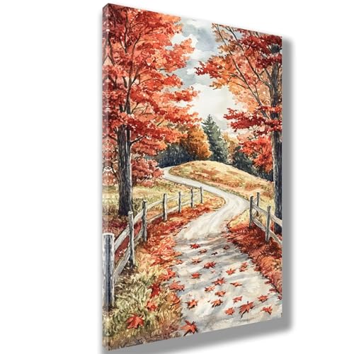 Malen Nach Zahlen Erwachsene Herbst Malen Nach Zahlen Landschaft Bild Malen-Nach-Zahlen,DIY ölgemäLde Kit für Anfänger Kinder,Lustige Geschenke für Geburtstag,Weihnachten (Ohne Rahmen) 40x80cm,666-W von Feeaxeae