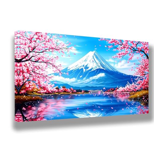 Malen Nach Zahlen Erwachsene Japan Malen Nach Zahlen Landschaft Bild Malen-Nach-Zahlen,DIY ölgemäLde Kit für Anfänger Kinder,Lustige Geschenke für Geburtstag,Weihnachten (Ohne Rahmen) 40x100cm,1515-W von Feeaxeae