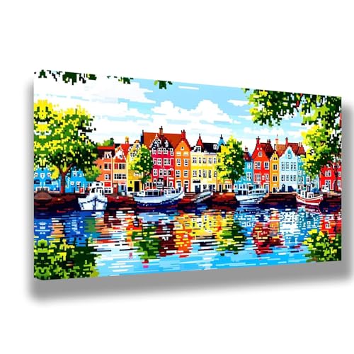 Malen Nach Zahlen Erwachsene Kleine Stadt Malen Nach Zahlen Landschaft Bild Malen-Nach-Zahlen,DIY ölgemäLde Kit für Anfänger Kinder,Lustige Geschenke für Geburtstag,Weihnachten, 60x120cm,315-W Malen Nach Zahlen Erwachsene Kleine Stadt Malen Nach Zahlen Landschaft Bild Malen-Nach-Zahlen,DIY ölgemäLde Kit für Anfänger Kinder,Lustige Geschenke für Geburtstag,Weihnachten, 60x120cm,315-W von Feeaxeae