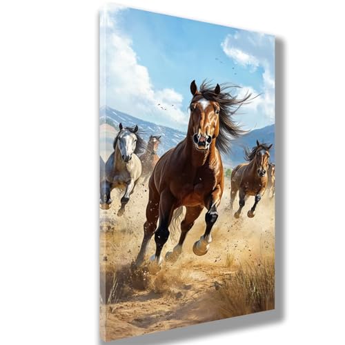 Malen Nach Zahlen Erwachsene Pferde Malen Nach Zahlen Wiese Bild Malen-Nach-Zahlen, DIY ölgemäLde Kit für Anfänger Kinder, Lustige Geschenke für Geburtstag, Weihnachten (Ohne Rahmen) 40x80cm, 663-W von Feeaxeae