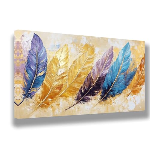 Malen Nach Zahlen Erwachsene Retro Malen Nach Zahlen Feder Bild Malen-Nach-Zahlen, DIY ölgemäLde Kit für Anfänger Kinder, Lustige Geschenke für Geburtstag, Weihnachten (Ohne Rahmen) 80x160cm, 330-W von Feeaxeae