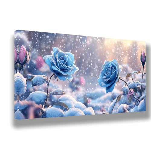 Malen Nach Zahlen Erwachsene Rose Malen Nach Zahlen Schnee Bild Malen-Nach-Zahlen, DIY ölgemäLde Kit für Anfänger Kinder, Lustige Geschenke für Geburtstag, Weihnachten (Ohne Rahmen) 40x80cm, 651-W von Feeaxeae