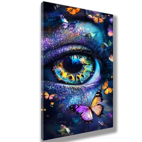 Malen Nach Zahlen Erwachsene Schmetterling Malen Nach Zahlen Auge Bild Malen-Nach-Zahlen,DIY ölgemäLde Kit für Anfänger Kinder,Lustige Geschenke für Geburtstag,Weihnachten (Ohne Rahmen) 55x110cm,678-W von Feeaxeae