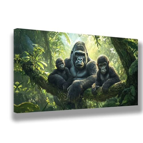 Malen Nach Zahlen Erwachsene Tiere Malen Nach Zahlen Gorillas Bild Malen-Nach-Zahlen, DIY ölgemäLde Kit für Anfänger Kinder, Lustige Geschenke für Geburtstag, Weihnachten (Ohne Rahmen) 40x80cm, 645-W von Feeaxeae