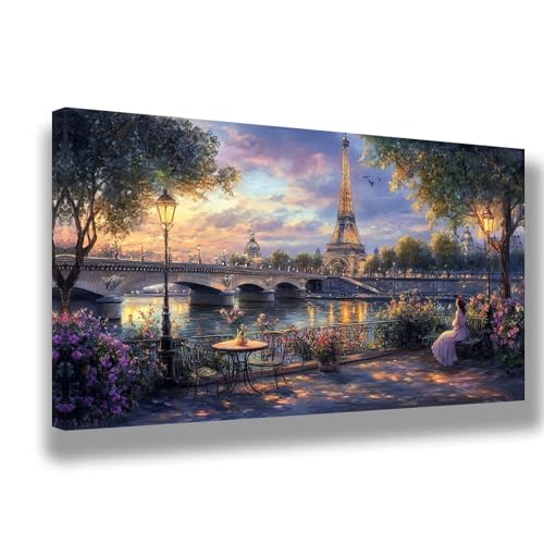 Malen Nach Zahlen Kinder Eiffelturm Malen Nach Zahlen ab 7 8 9 10 Jahre Mädchen und Junge,DIY Handgemalt Ölgemälde Kit für Erwachsene,Geschenke für Frauen,Home Decoration 70x140cm,Landschaft,1484-W von Feeaxeae