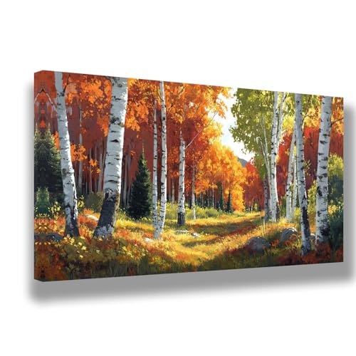 Malen Nach Zahlen Kinder Herbst Malen Nach Zahlen ab 7 8 9 10 Jahre Mädchen und Junge, DIY Handgemalt Ölgemälde Kit für Erwachsene Anfänger, Geschenke für Frauen, Home Decoration 60x120cm,Baum,1556-W von Feeaxeae