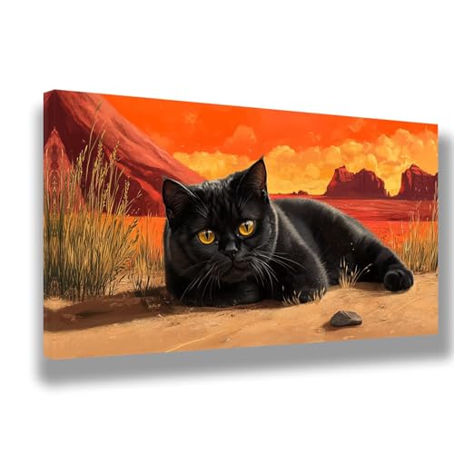 Malen Nach Zahlen Kinder Katze Malen Nach Zahlen ab 7 8 9 10 Jahre Mädchen Junge,DIY Handgemalt Ölgemälde Kit für Erwachsene Anfänger,Geschenke für Frauen,Home Decoration 70x140cm,Landschaft,1490-W von Feeaxeae