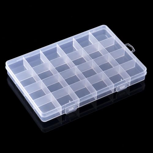 Feegow-Rechteckige Schmuckschatulle aus Kunststoff, müheloses Herausnehmen von Schmuckstücken, 24 Fächer, transparente Schmuckschatulle Feegow-Rechteckige Schmuckschatulle aus Kunststoff, müheloses Herausnehmen von Schmuckstücken, 24 Fächer, transparente Schmuckschatulle von Feegow