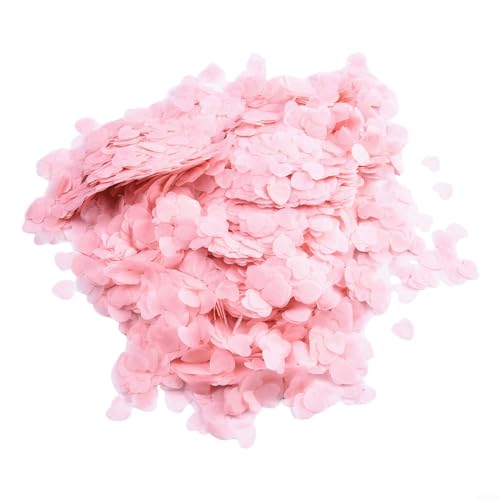 Papier-Konfetti, Herzform, Seidenpapier, romantisch, weiß, biologisch abbaubar, ideal für Feiern (Rosa) von Feegow