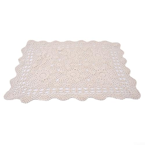 für Vintage Rechteck Baumwolle Häkelspitze Tischdecke Kleine Tischdecke 40x60cm von Feegow