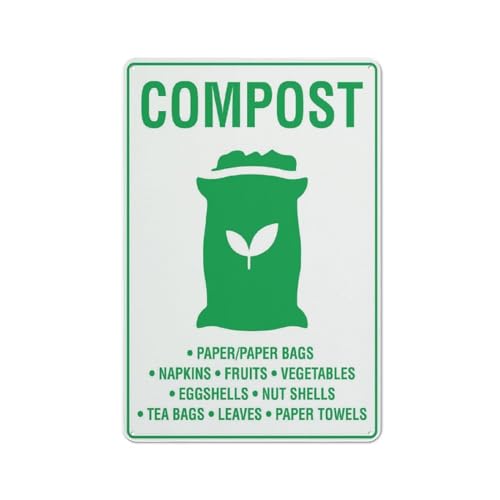 Kompost-Papiertüten-Schild, sicheres Schild, Schilder für den Außenbereich, 30,5 x 20,3 cm, Schild für Zuhause, Geschäft, Auffahrt Kompost-Papiertüten-Schild, sicheres Schild, Schilder für den Außenbereich, 30,5 x 20,3 cm, Schild für Zuhause, Geschäft, Auffahrt von Feehiget