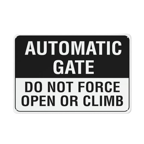 Schild mit Aufschrift "Automatic Gate Do Not Force Open Or Climb", 30,5 x 20,3 cm, reflektierend, UV-geschützt, wasserdicht, wetterfest und lichtbeständig, 4 vorgebohrte Löcher Schild mit Aufschrift "Automatic Gate Do Not Force Open Or Climb", 30,5 x 20,3 cm, reflektierend, UV-geschützt, wasserdicht, wetterfest und lichtbeständig, 4 vorgebohrte Löcher von Feehiget