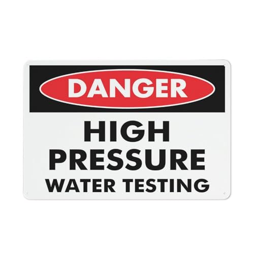 Schild mit Aufschrift "Danger High Pressure Water Testing", 30,5 x 20,3 cm, reflektierend, UV-geschützt, wasserdicht, wetterfest und lichtbeständig, 4 vorgebohrte Löcher Schild mit Aufschrift "Danger High Pressure Water Testing", 30,5 x 20,3 cm, reflektierend, UV-geschützt, wasserdicht, wetterfest und lichtbeständig, 4 vorgebohrte Löcher von Feehiget