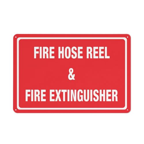 Warnschild mit Feuerwehrschlauchrolle und Feuerlöscher, 30,5 x 20,3 cm Warnschild mit Feuerwehrschlauchrolle und Feuerlöscher, 30,5 x 20,3 cm von Feehiget