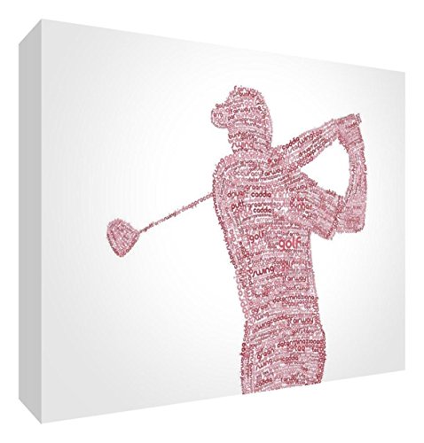 Feel Good Art golf1624 – 01It Spieler Bild auf Leinwand verpackt mit Frontblende voller Position modernes typographisches 40 x 60 cm Red Tones von Feel Good Art
