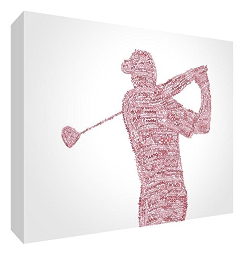 Feel Good Art golf1624 – 01It Spieler Bild auf Leinwand verpackt mit Frontblende voller Position modernes typographisches 40 x 60 cm Red Tones von Feel Good Art