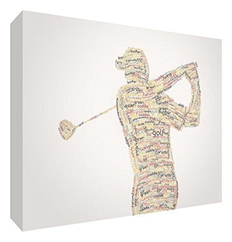 Feel Good Art golf2436 – 01It Spieler Bild auf Leinwand verpackt mit Frontblende voller Position modernes typographisches 91 x 60 cm Autumnal Tones von Feel Good Art